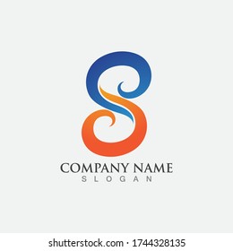  S logo design vector image