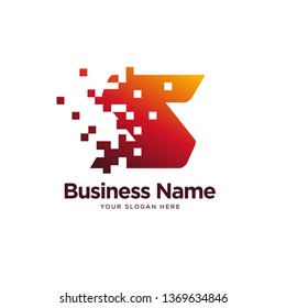 S logo designs with minimalist pixel creative