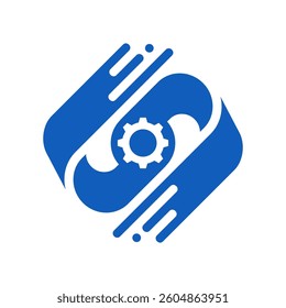 S logo. Digital technology and improvement.
