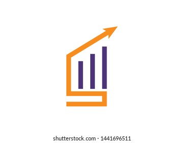 S logo, Finance Logo,Growing Graph Icon
