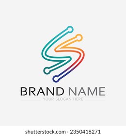 S logo font and S letter logo design vector grahic