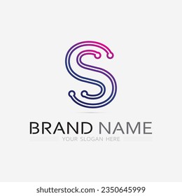 S logo font and S letter logo design vector grahic