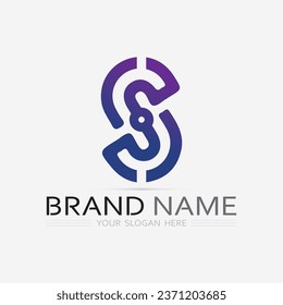 Tipo de letra del logotipo de S y diseño del logotipo de la letra S Grahic