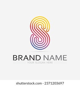 S logo font and S letter logo design vector grahic