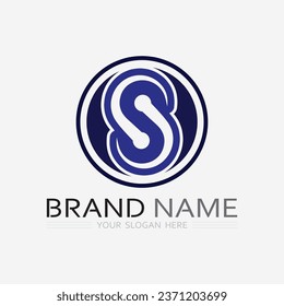 S-Logo-Schriftart und S-Buchstaben-Logo-Design, Vektorgrafik