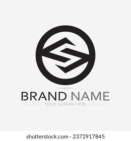 S-Logo-Schriftart und S-Buchstaben-Logo-Design, Vektorgrafik