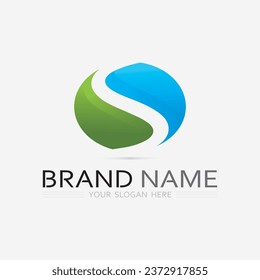 Tipo de letra del logotipo de S y diseño del logotipo de la letra S Grahic