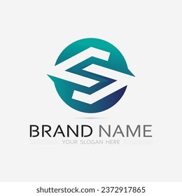 S-Logo-Schriftart und S-Buchstaben-Logo-Design, Vektorgrafik