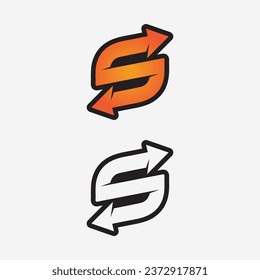 S logo font and S letter logo design vector grahic