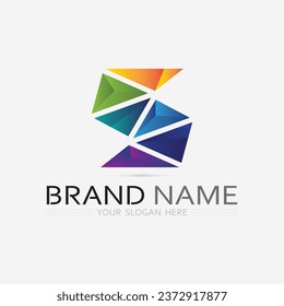 S-Logo-Schriftart und S-Buchstaben-Logo-Design, Vektorgrafik