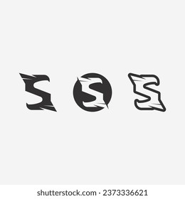 S logo font and S letter logo design vector grahic