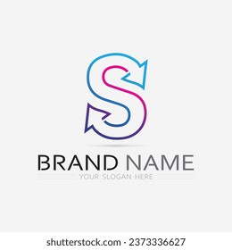 Tipo de letra del logotipo de S y diseño del logotipo de la letra S Grahic