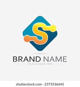 S logo font and S letter logo design vector grahic