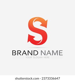 Tipo de letra del logotipo de S y diseño del logotipo de la letra S Grahic