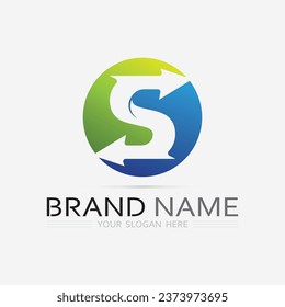 S-Logo-Schriftart und S-Buchstaben-Logo-Design, Vektorgrafik