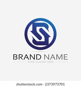 Tipo de letra del logotipo de S y diseño del logotipo de la letra S Grahic
