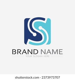 S logo font and S letter logo design vector grahic