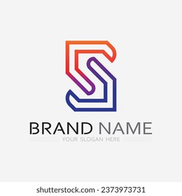Tipo de letra del logotipo de S y diseño del logotipo de la letra S Grahic