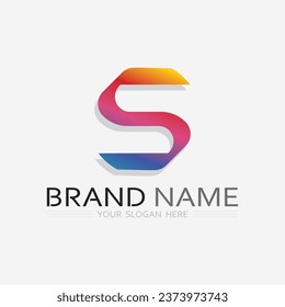 S-Logo-Schriftart und S-Buchstaben-Logo-Design, Vektorgrafik