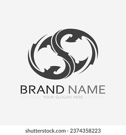 Tipo de letra del logotipo de S y diseño del logotipo de la letra S Grahic