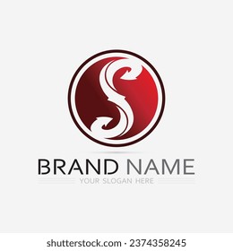 S logo font and S letter logo design vector grahic