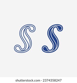 S logo font and S letter logo design vector grahic