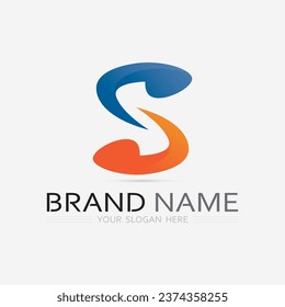 S-Logo-Schriftart und S-Buchstaben-Logo-Design, Vektorgrafik
