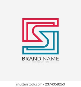 Tipo de letra del logotipo de S y diseño del logotipo de la letra S Grahic