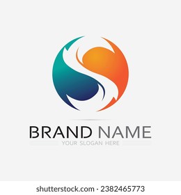 Tipo de letra del logotipo de S y diseño del logotipo de la letra S Grahic