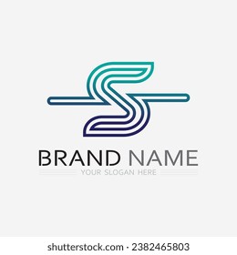 S logo font and S letter logo design vector grahic