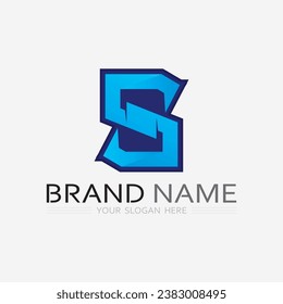 S logo font and S letter logo design vector grahic