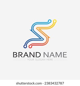 S logo font and S letter logo design vector grahic