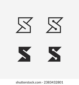 S logo font and S letter logo design vector grahic