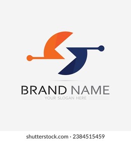 S logo font and S letter logo design vector grahic