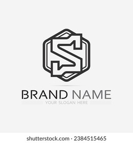S logo font and S letter logo design vector grahic