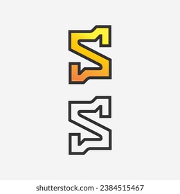 Tipo de letra del logotipo de S y diseño del logotipo de la letra S Grahic