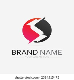 S logo font and S letter logo design vector grahic