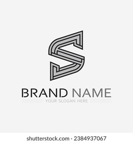 S logo font and S letter logo design vector grahic