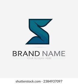S logo font and S letter logo design vector grahic