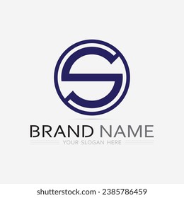 S-Logo-Schriftart und S-Buchstaben-Logo-Design, Vektorgrafik