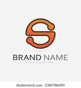 S logo font and S letter logo design vector grahic