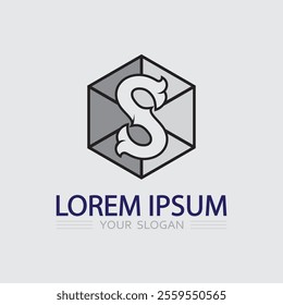 S logo font and S letter logo design vector grahic