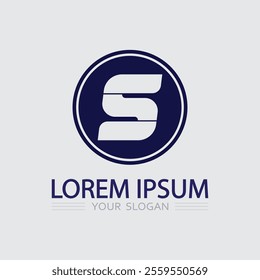 S logo font and S letter logo design vector grahic