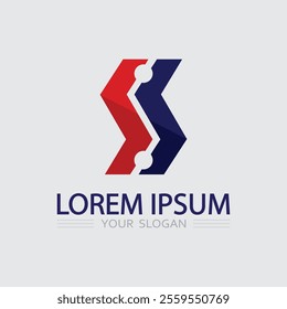 S logo font and S letter logo design vector grahic