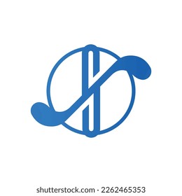 logotipo del equipo de golf logotipo diseño de símbolos de color azul, gráfico, logotipo minimalista.logo