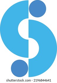 s logo icon symbol eps vector cute Letter forms blue color