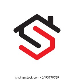 S logo initial letter design template vector illustration for Real Estate industry
