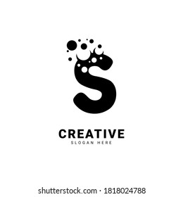 S logo. Initial letter S with dots effect for company and business.