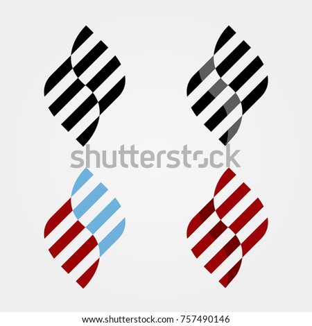 S logo in iversion style. Wave sign made by lines. Initial letter icon Stock photo © 