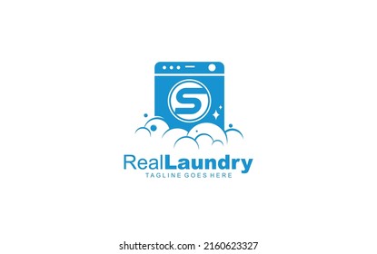 S logo LAUNDRY for branding company. letter template vector illustration for your brand.